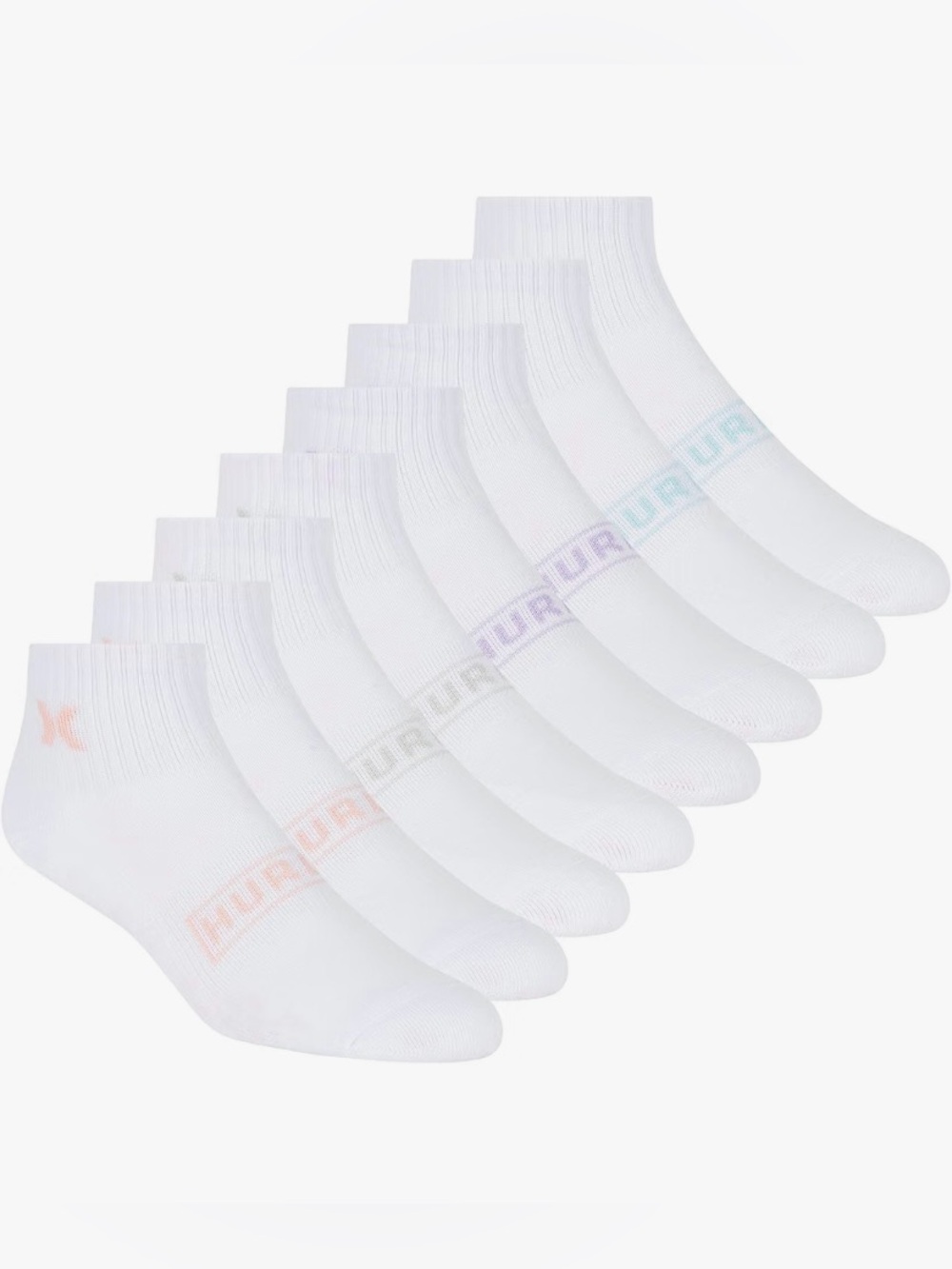 Hurley Women’s 8-Pack Ultra Soft Quarter Crew Socks – New with Tags